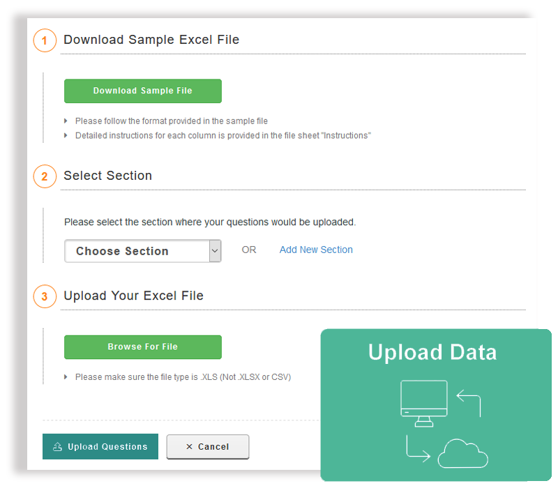 Question Upload for Online Test Platform